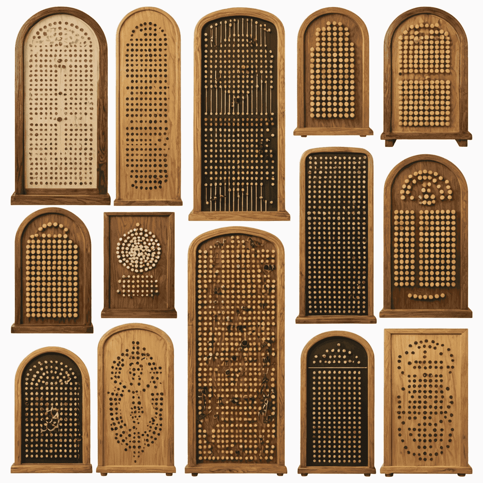 A collage of Plinko boards from different countries, showcasing unique designs and cultural elements